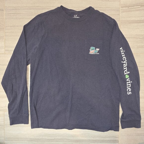 Kids Vineyard Vines Happy St Paddy’s Day Whale Pocket T - Picture 1 of 7